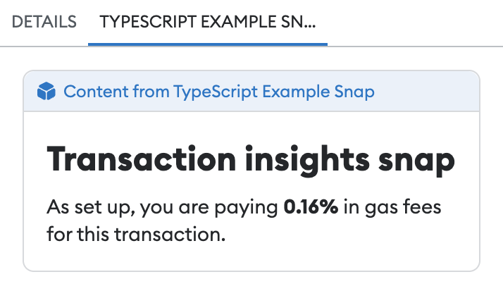 Transaction insights UI